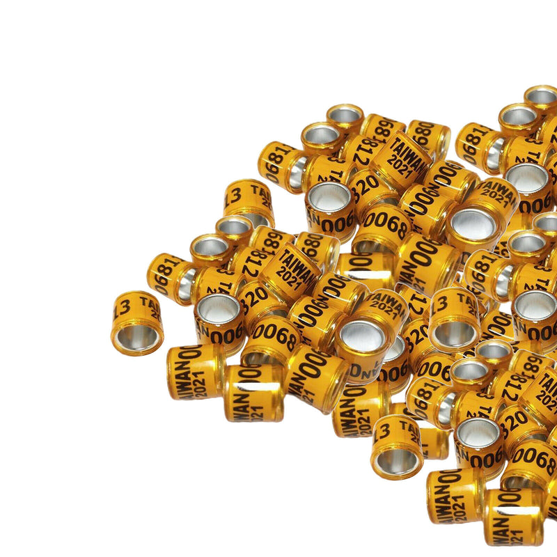 Set of 200 2021 Aluminium Bird Dove Racing Pigeon Foot Rings Bands 8mm