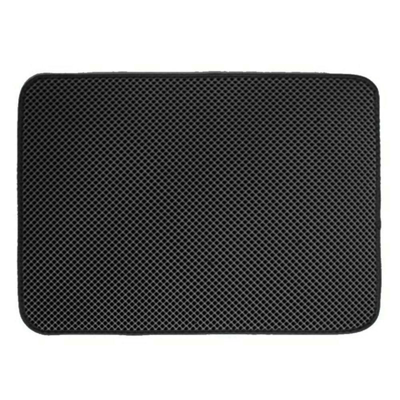 Folding Double Side Waterproof Cat Mat Kitten Litter Pad Trash Bed(Black/S)