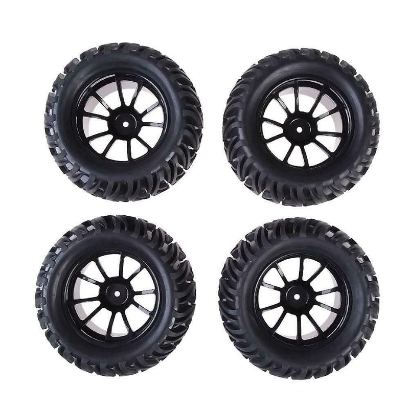 New 4PCS Wheel Rim & Tires For HSP 1:10 Monster Truck RC Car 12mm Hub