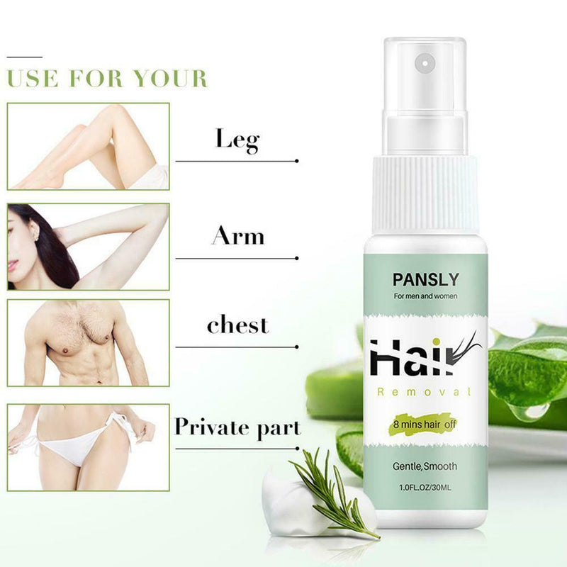 Herbal Hair Removal Spray Painless Underarm Leg Public Hair Body Facial Hai 30ML