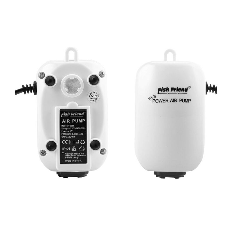 Aquarium Air Pump air compressor Oxygen Airpump Double Outlet 3W 220-240V OZ