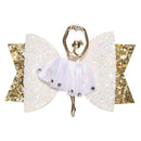 Rhinestone Ballet Girl Hairpin Bows With Clips Flash Glitter Leather Hair P