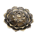 Incense Burner Holder Censer Plate For Candle Aromatherapy Lotus Bronze