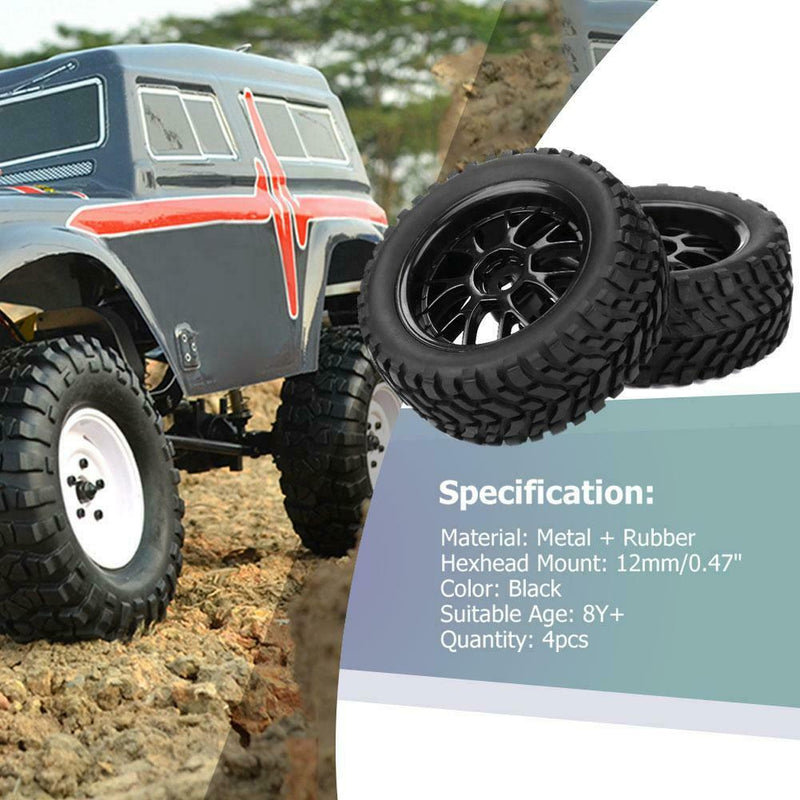 4pcs Rubber Tire On Road RC Racing Car Wheel for 1/10 Hsp Redcat RC Crawler