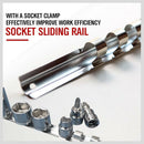 Socket Rack Holder 1/4 Inch 3/8 Inch 1/2 Inch With 16 Clips On Rail Tool Or B3J4