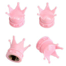 4pcs Pink Crown Shape Car Auto Wheel Tire Tyre Valve Stem Caps Dust Covers A