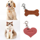 Premium Heart Shaped Pet Aluminum ID Tags Keychain - Dogs Cats Necklace Collar