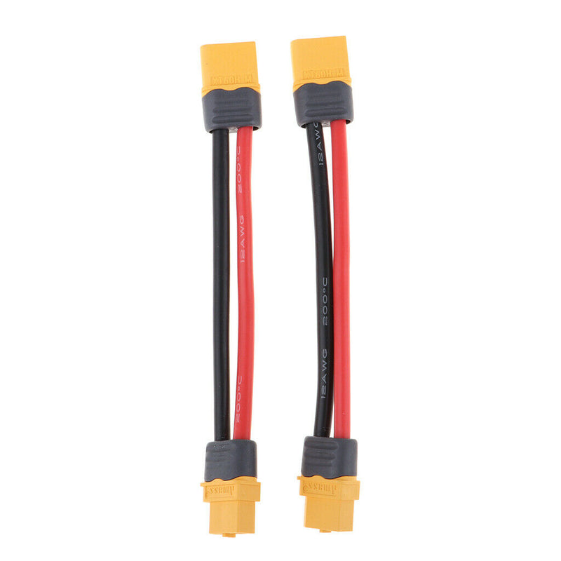 2x 20cm 12AWG xt60 Connectors Extension Cables Lines for RC Car Boat Battery