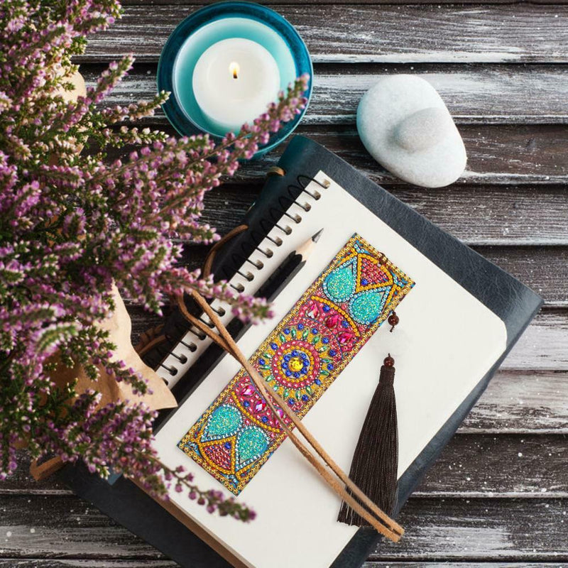 DIY Special Shaped Diamond Painting Creative Tassel Book Marks Leather Bookmark