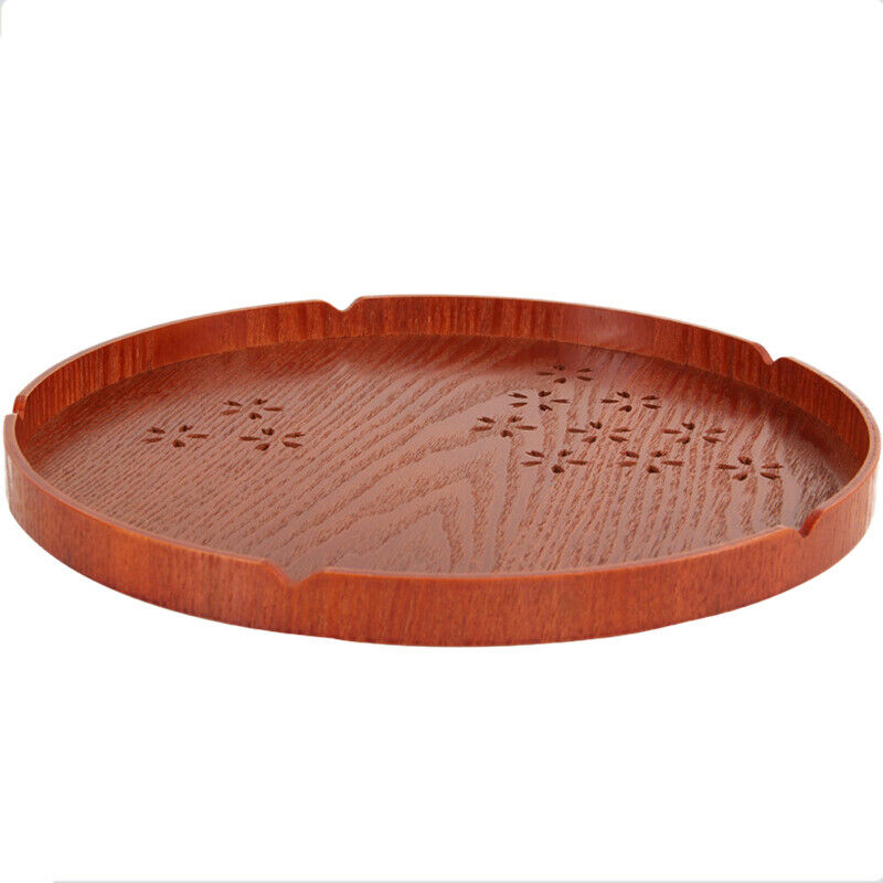 Solid Wood Round Tray Japanese Cherry Tray Home Hotel Tableware Plate Fruit O6H1