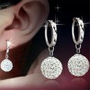 Women Luxury Rhinestone Full Diamond Bling Crystal Shamballa Earrings Ear Stud