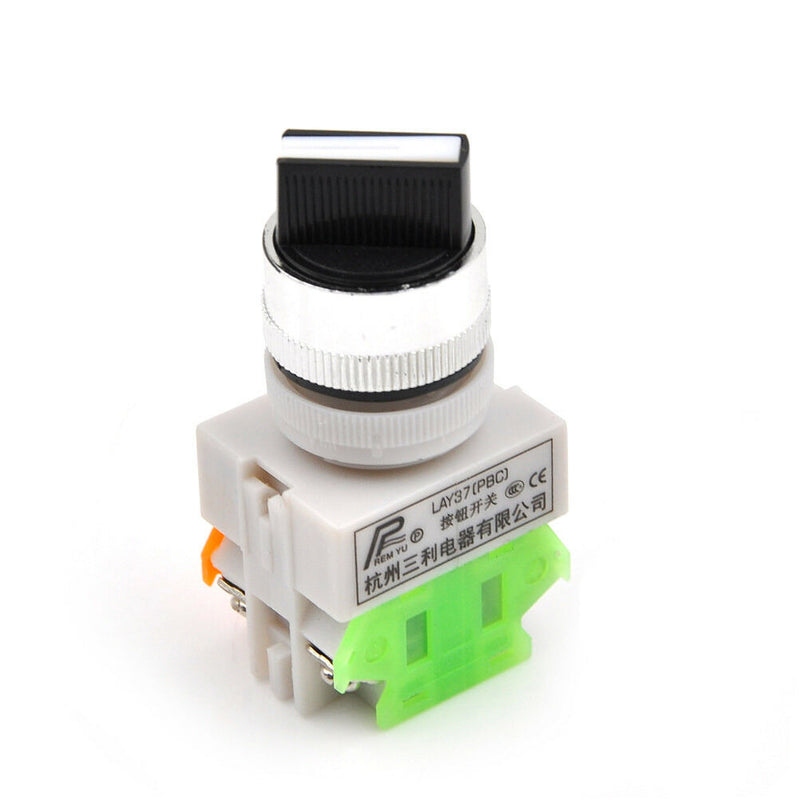 Three Position Selector Rotary Switch Power Ignition LAY37-20X3 22mm Switches Gw