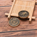 Copper Round Chinese Ethnic Zodiac Cattle Pendant Necklace Men Women PendanSEAU