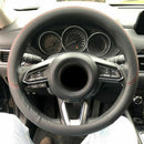 15''/38cm Car Steering Wheel Cover PU-Leather Breathable Anti-slip Black& Red