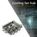 Splitter Cooling Fan Hub PC SATA 1 to 8 3Pin 12V Power Socket PCB Adapter