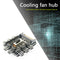 Splitter Cooling Fan Hub PC SATA 1 to 8 3Pin 12V Power Socket PCB Adapter