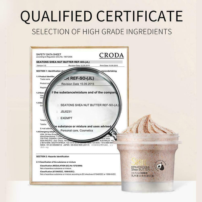Glossy Shea Butter Exfoliating Scrub 100g Facial Cleansing Pores G1W3