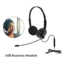 USB Binaural Commuting Game Headphones Wired Mic Hands-free Calling Headset A