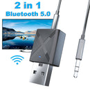 2 in 1 Bluetooth 5.0 Adapter Audio Transmitter and Receiver 3.5mm For TV PC Car