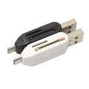 2Pcs 2 in 1 Dual USB Plug OTG SD TF Card Reader for Smartphone Computer