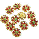 10pcs Crystal Flower Rhinestone Embellishment Sewing Buttons for Craft Decor