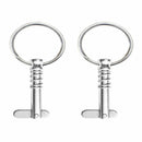 2Pcs Boat Bimini Top Quick Release Pin 1/4" with Pull Ring 316 Stainless Steel X