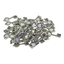 50pcs Blank Heart Bezel Key Lock Charms Pendants Jewelry Making Finding