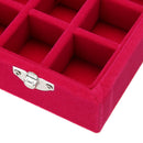 Velvet Glass Jewelry Earring Display Box Tray Holder Storage Box Organizer