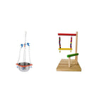 Set Of 2/2pcs Parrots Wooden Perch W/ Cage Water