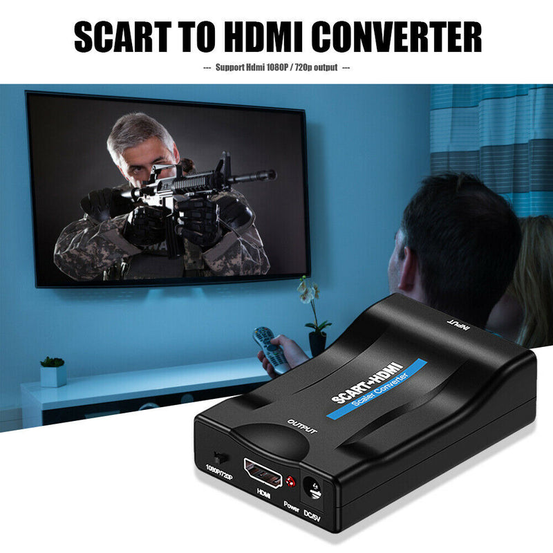 HW2905 SCART to HDMI Converter 1080P/720P Video Audio Adapter for HDTV DVD