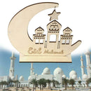 Ramadan Eid Mubarak Wooden Ornament Muslim Islam Mosque Decoration Hanging R4Z2