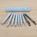11 Set Craft Tool Die Punch Snap Rivet Setter Base Kit DIY Leather Craft