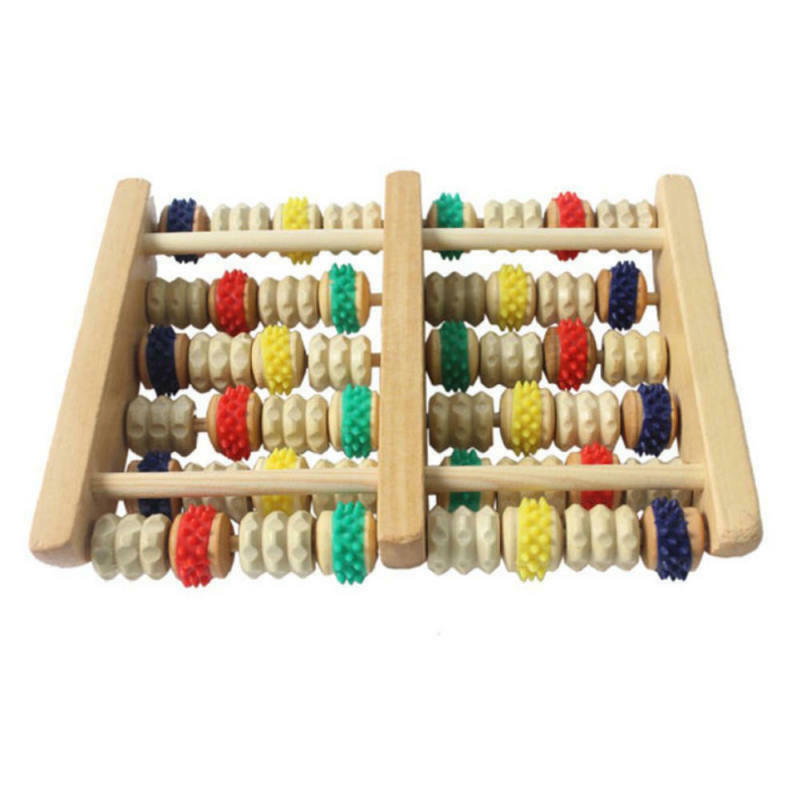 Wood Foot Roller Massager Wood Massage Reflexology Relax Relief Spa Ca BYB