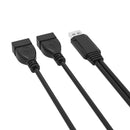 USB 2.0 A Male to 2 Dual USB Female Jack Y Splitter Hub Power Cable Cord