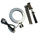6"/16cm Dimmable LED Ring Light Kit, Camera Fill Lamp w/ Floor Tripod Stand