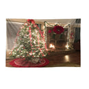 Christmas Tree Snowy Sky Wall Art Hanging Tapestry Dorm Bedspread Decor H