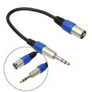 3P XLR Male Jack to 1/4 6.35mm Female Plug Stereo Microphone Adapter Cable A