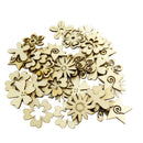 50x Rustic Wooden Flowers Wood Decorative Pieces Wedding Party Table Scatter