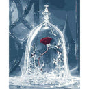 Frameless Painting By Numbers DIY Rose Hand Painted Canvas Oil Art Picture