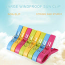 Pack of 8 Large Bright Colour Plastic Beach Towel Pegs Clips for Sunbed, va