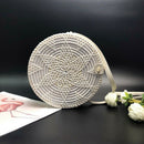 New White Round Rattan Bags For Women Boho Beach Crossbody Bag Straw Handma