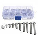 340pcs M3 Stainless Steel Button Head Screws Nuts Bolts Assortment Kits 20 JRS