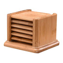 Bamboo Drink Coaster Home Office Mugs Coater Mat & Holder Square 9x8.6x7cm