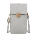 Women Touch Screen Phone Pouch PU Splicing PVC Crossbody Bag (Light Grey)