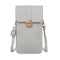 Women Touch Screen Phone Pouch PU Splicing PVC Crossbody Bag (Light Grey)