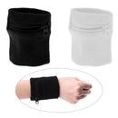 2Pcs/Set Sports Wristbands with Zipper Wrist Wallet Sweatband Key Coin Money