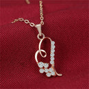 Zircon Earrings Love Pendant Necklace Ring Women Valentine Jewelry Set (2) A