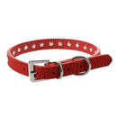 Pet Dog Cat Leatherette Crystal Rhinestone Collar Size S - Red