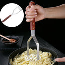 Potato Masher Multifunctional Fruit Vegetable Masher with Wooden Handle 1x