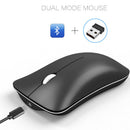 Wireless 2.4Ghz Bluetooth 4.0 Dual Mode Mouse Aluminum Alloy 1600 DPI Ultra-thin